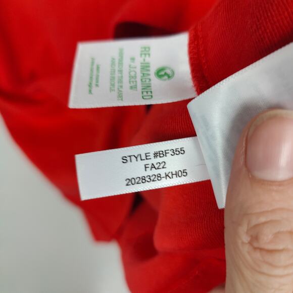 J Crew Perfect Fit Short Sleeve Tee Womens XL Red Cotton Crewneck Fitted Sleeve - Picture 5 of 6